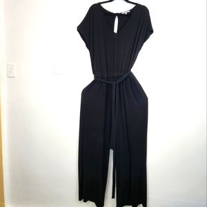 Black jumpsuit pants by Nouvida size large polyester knit